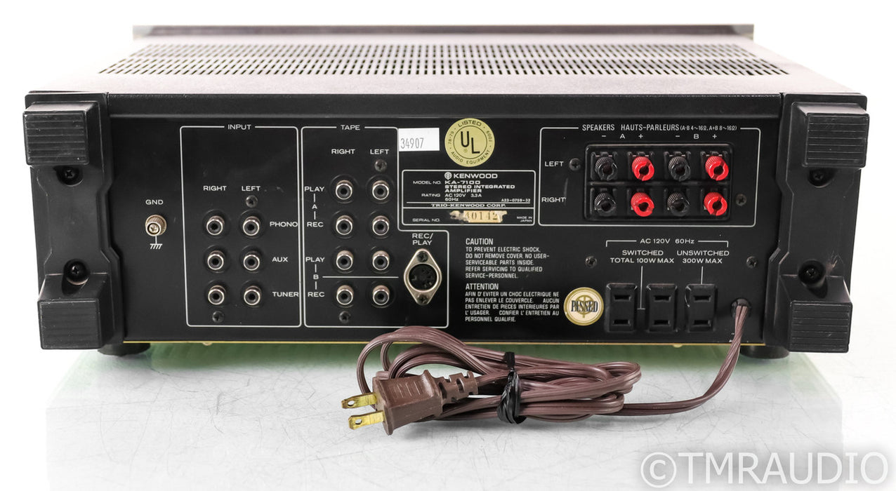 Kenwood Model KA-7100 Vintage Integrated Amplifier; KA7100; MM Phono; Silver