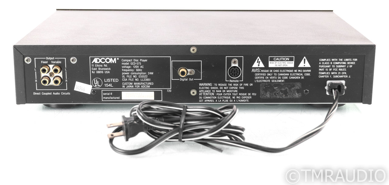 Adcom GCD-575 Vintage CD Player; GCD 575 (No Remote)