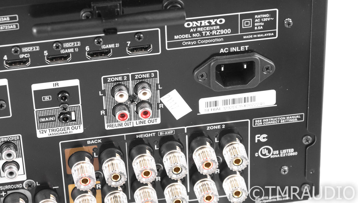 Onkyo TX-RZ900 7.2 Channel Home Theater Receiver; TXRZ900; AS-IS (Bad HDMI)