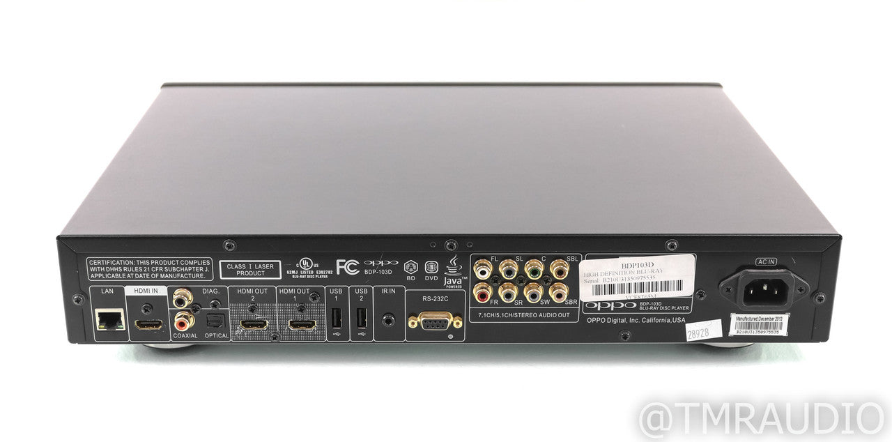 Oppo BDP-103D Universal Blu-Ray Player; Darbee Edition; BDP103D; Remote