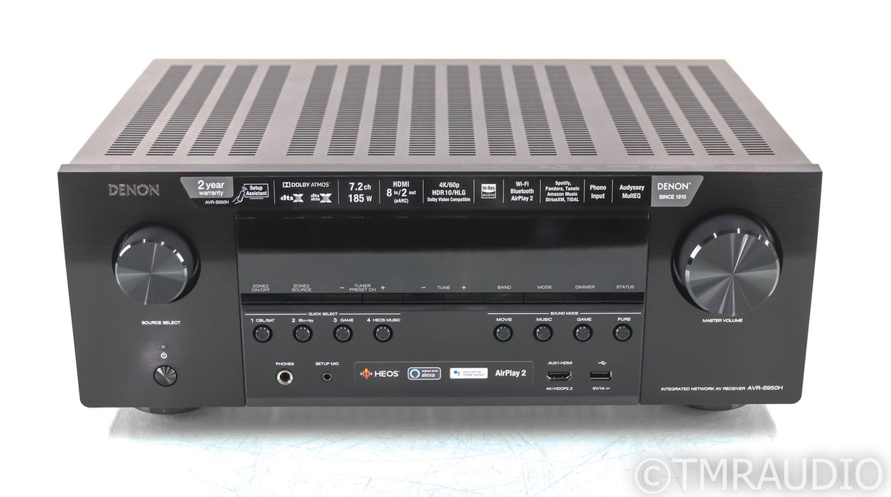 Denon AVR-S950H 7.2 Channel Home Theater Receiver; AVRS950H; Remote; 4K UHD