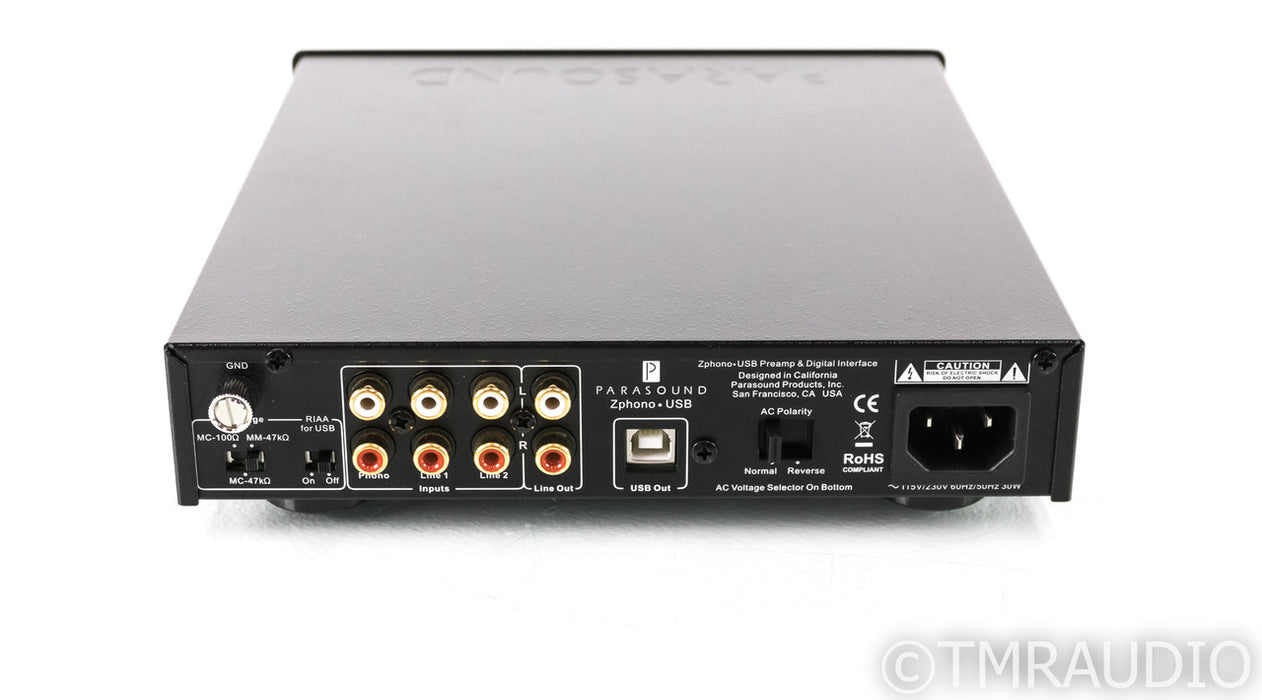 Parasound Zphono USB MM / MC Phono Preamplifier; A/D Converter; Z-Phono