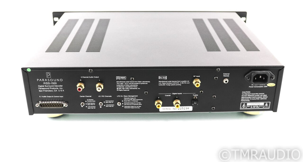 Parasound P/DD-1500 5.1 Channel Digital Surround Decoder; DAC; Remote