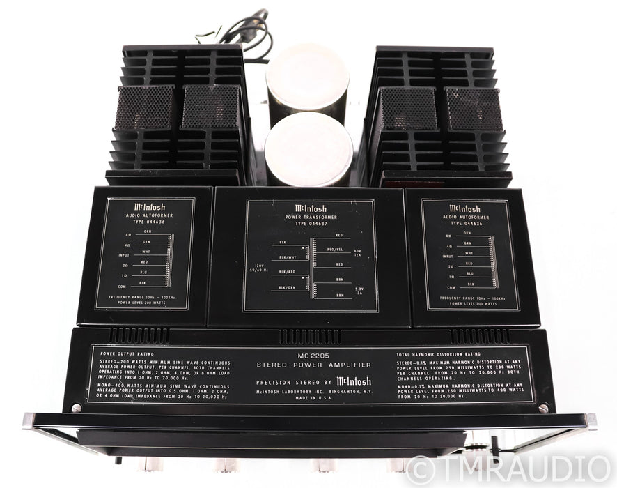 McIntosh MC2205 Vintage Stereo Power Amplifier; MC-2205