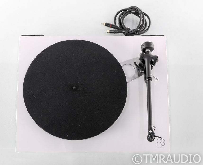 Rega P3 Planar 3 Turntable; PL-3; Elys 2 Cartridge; White (Demo w/ Warranty)