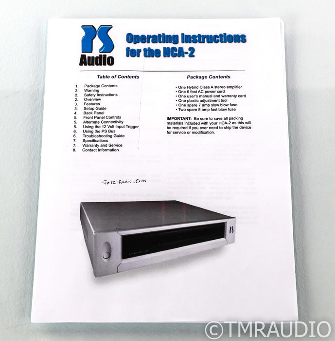 PS Audio HCA-2 Stereo Power Amplifier; HCA2