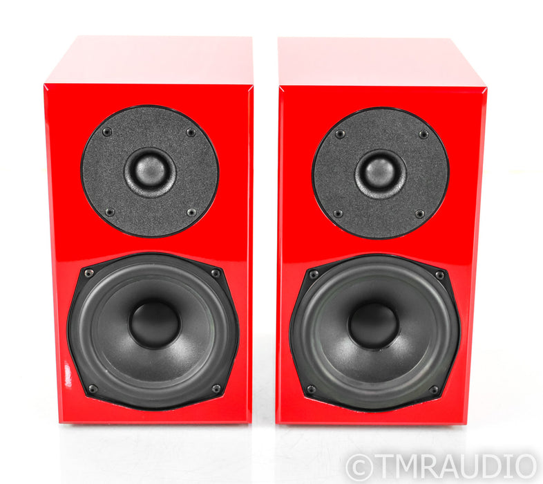 Totem Mite Bookshelf Speakers; Fire Red Pair