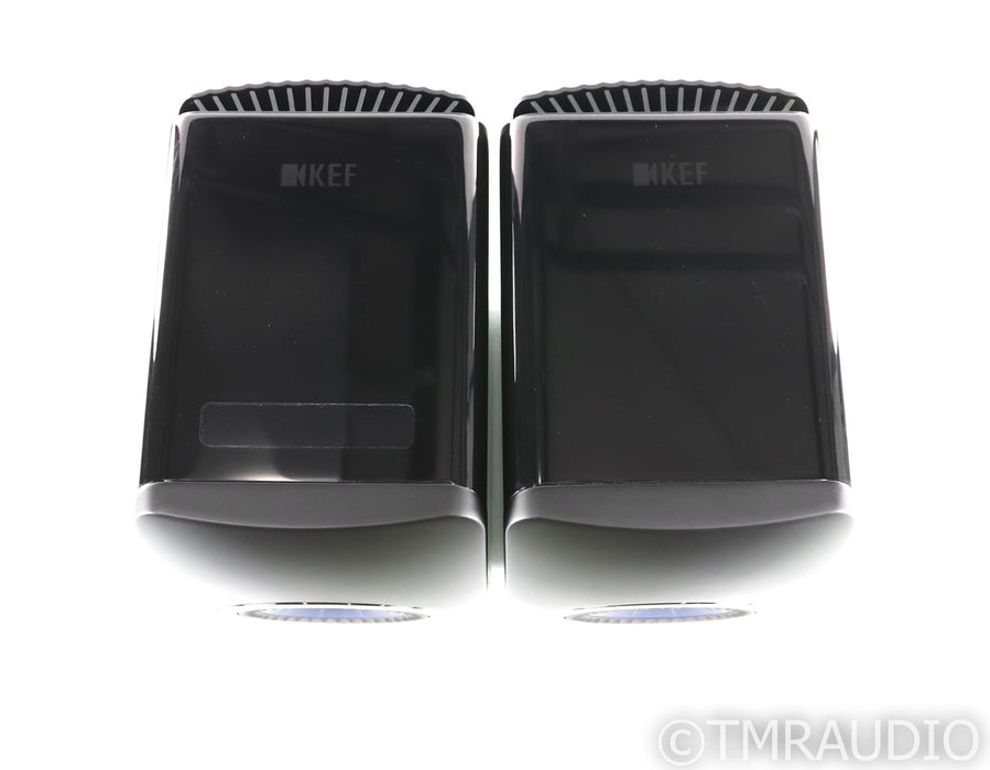 KEF LS50W Wireless Powered Bookshelf Speakers; LS-50 W; Black/Blue Pair; Remote