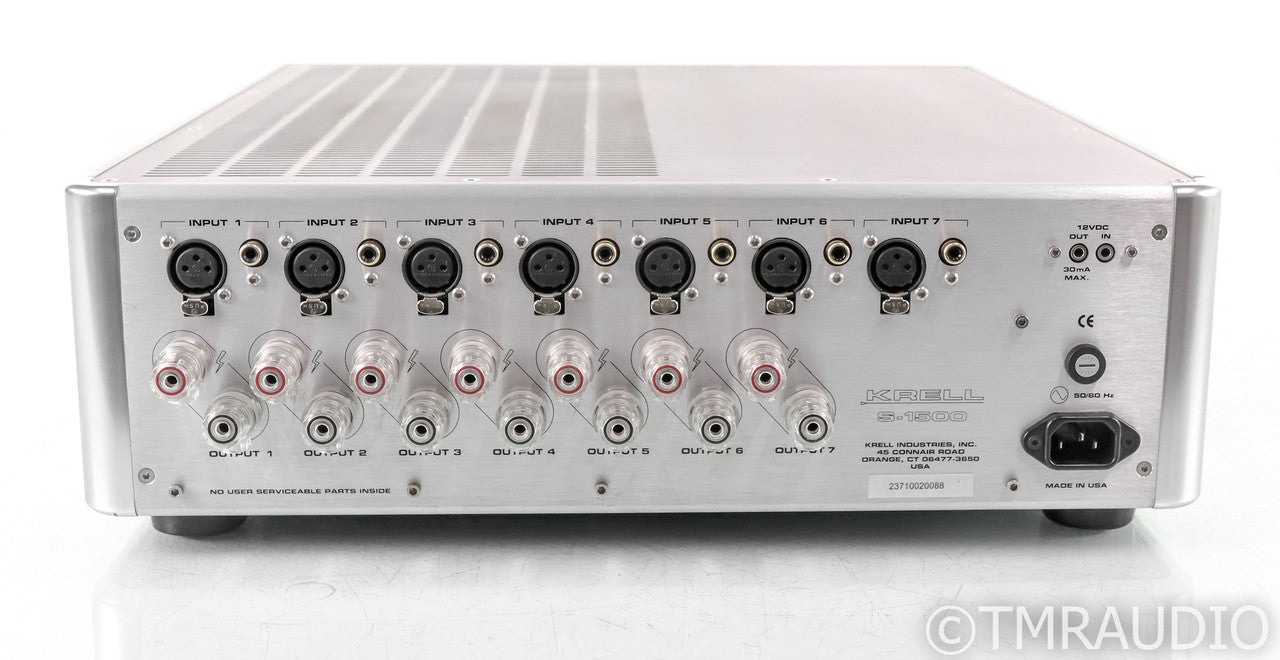 Krell S-1500 7 Channel Power Amplifier; S1500; Silver; AS-IS (Distortion)