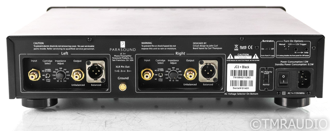Parasound Halo JC 3+ MM / MC Phono Preamplifier; JC3+; Black