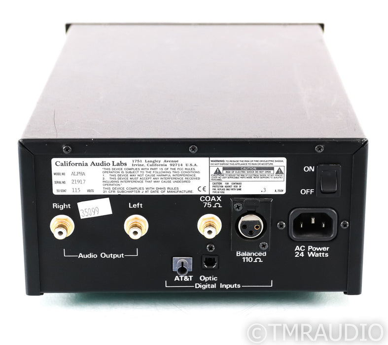 California Audio Labs Alpha Gold Tube DAC; D/A Converter; CAL