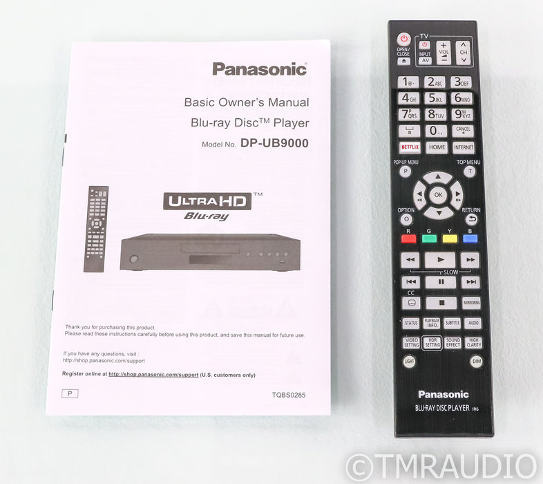 Panasonic DP-UB9000 4K UHD Blu-Ray Player; HDR; Dolby Vision; Remote