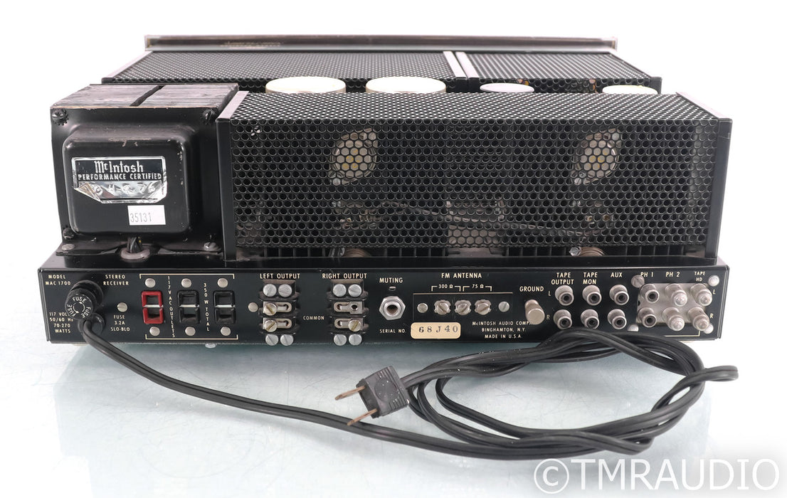 McIntosh MAC1700 Vintage AM/FM Stereo Tube Receiver; MAC-1700; MM Phono; MAC-1700; MM Phono