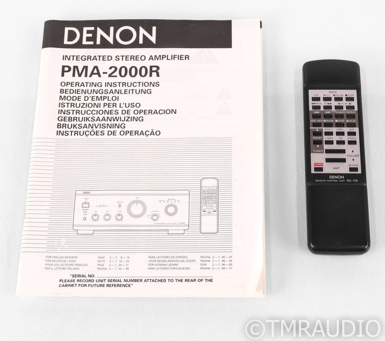 Denon PMA-2000R Stereo Integrated Amplifier; PMA2000R; Black