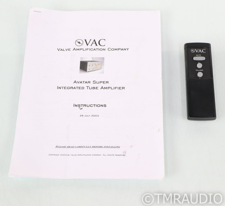 VAC Avatar Super Stereo Integrated Tube Amplifier; MM Phono; Remote