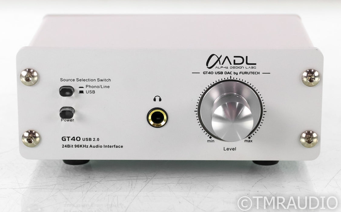 Alpha Design Labs GT40 USB DAC / Phono Preamplifier; GT-40; AS-IS (Noisy Phono)