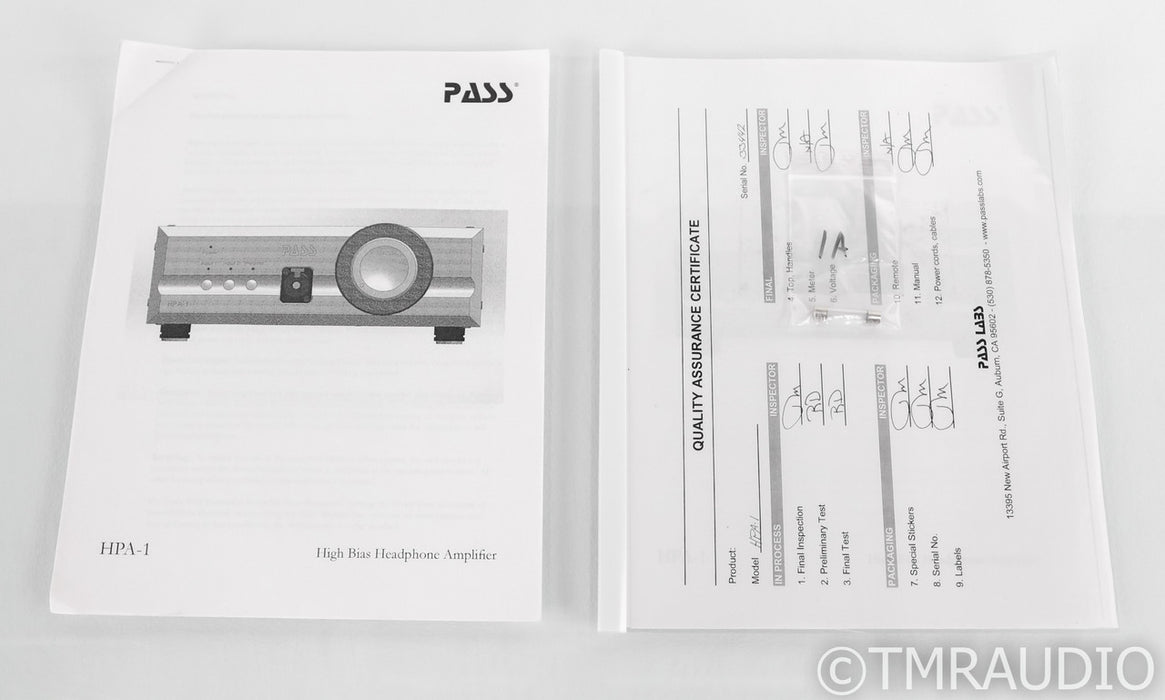 Pass Labs HPA-1 Headphone Amplifier; HPA1