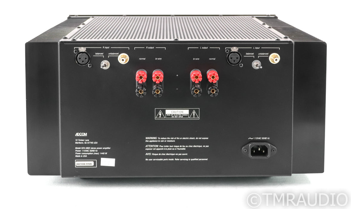 Adcom GFA-5802 Stereo Power Amplifier; GFA5802; AS-IS (Blown Capacitor)