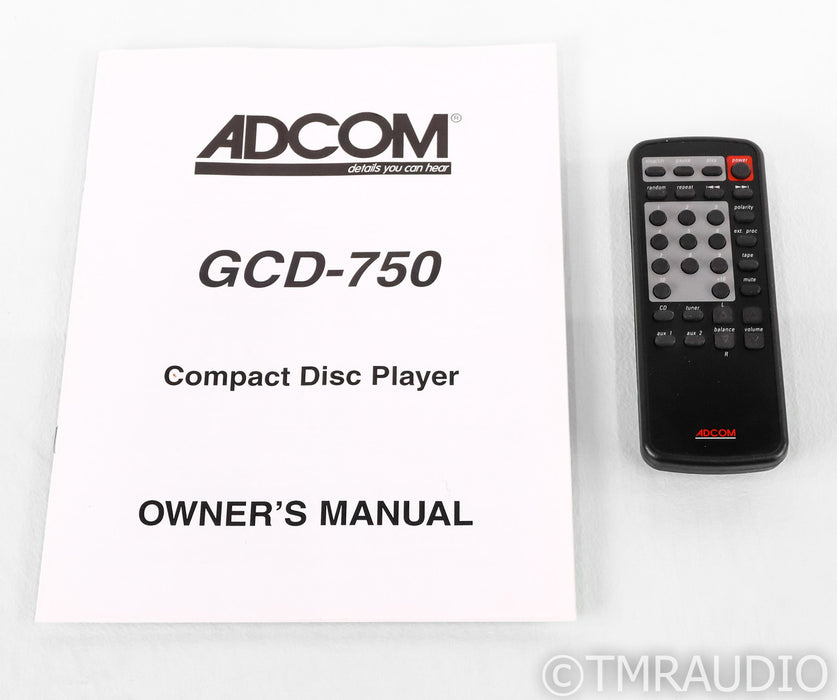 Adcom GCD-750 CD Player; GCD750; Remote; HDCD