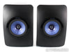 KEF LS50 Wireless Powered Bookshelf Speakers; LS50W;Gloss Black/Blue Pair