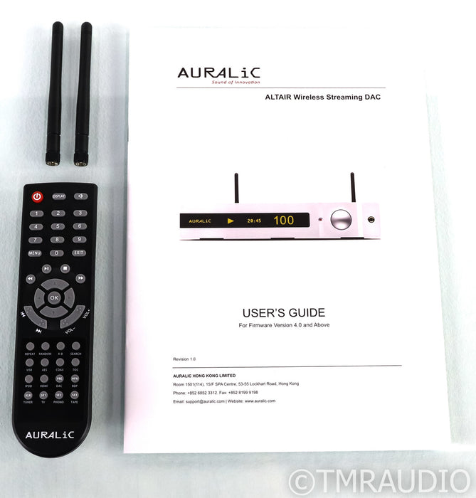 Auralic Altair Wireless Network Streamer / DAC; D/A Converter; Black; Remote
