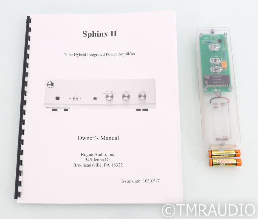 Rogue Audio Sphinx V2 Stereo Tube Hybrid Integrated Amplifier; Remote; MM Phono; Remote; MM Phono