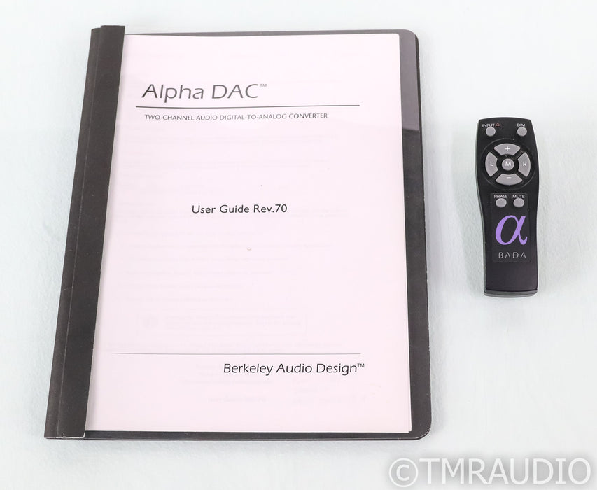 Berkeley Audio Design Alpha DAC Series 2; D/A Converter; Remote
