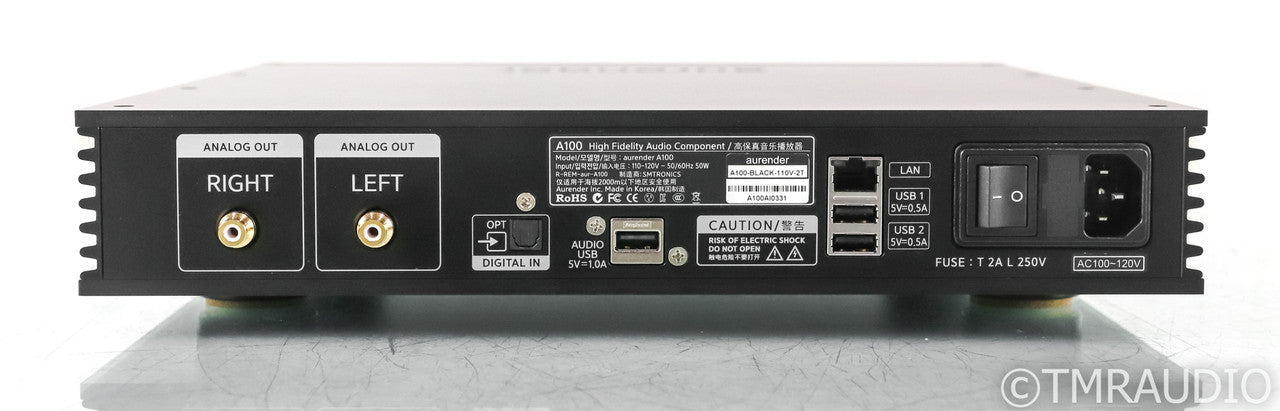 Aurender A100 Network Streamer / Server; A-100; Black; Remote; 2TB HDD