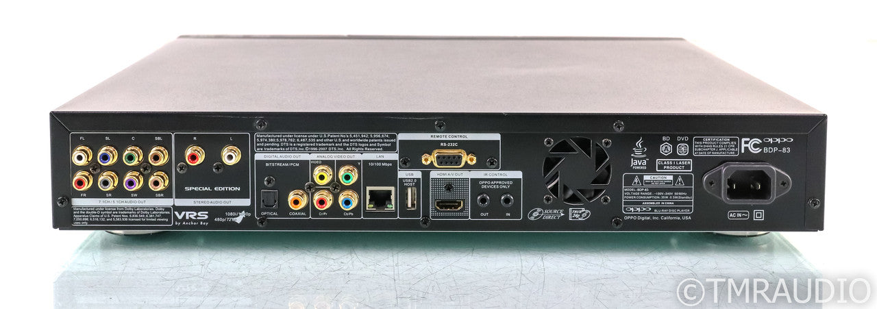 Oppo BDP-83 Special Edition Universal Blu-Ray Player; BDP83; Remote