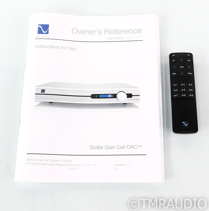 PS Audio Stellar Gain Cell DAC; D/A Converter; Black; Remote (Used); D/A Converter; Black; Remote (Used)