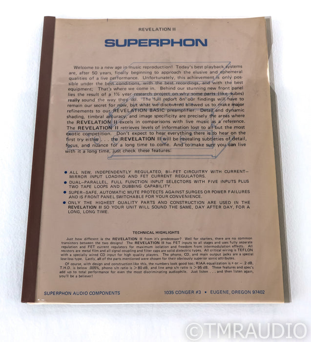 Superphon Revelation II Stereo Preamplifier