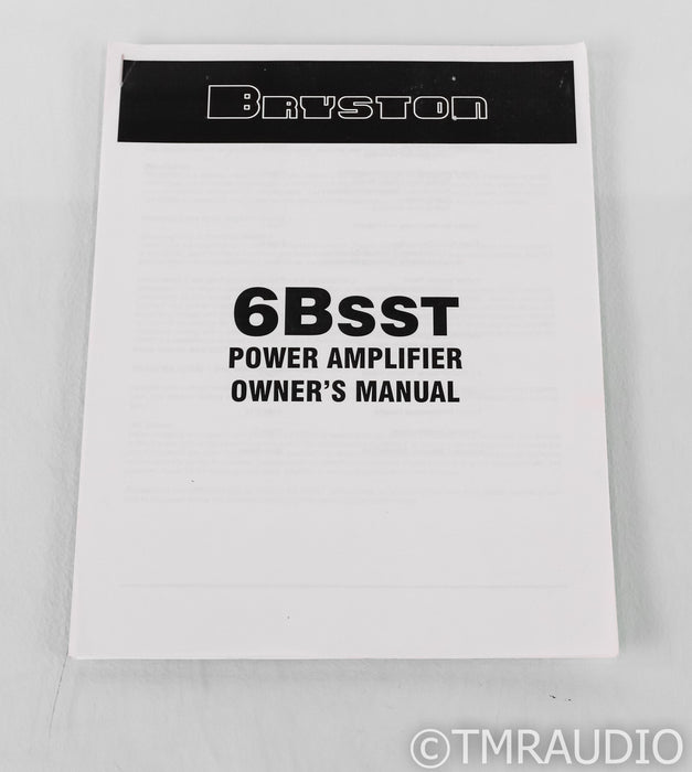 Bryston 6B SST 3 Channel Power Amplifier