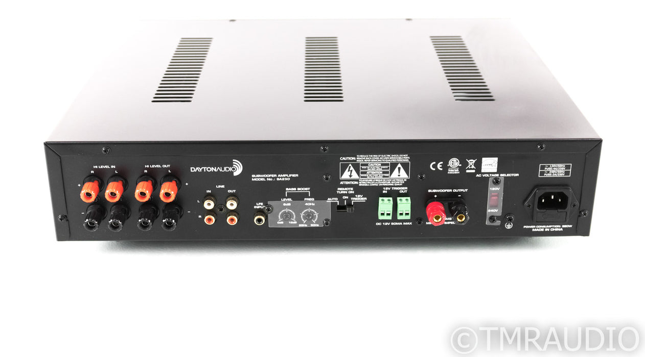 Dayton Audio SA230 Subwoofer Power Amplifier; SA-230 (Low Hours)