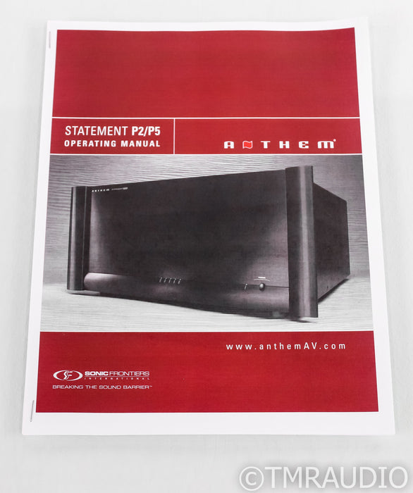 Anthem Statement P2 Stereo Power Amplifier