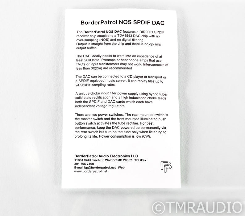 BorderPatrol SEi S/PDIF DAC; D/A Converter; SE-i