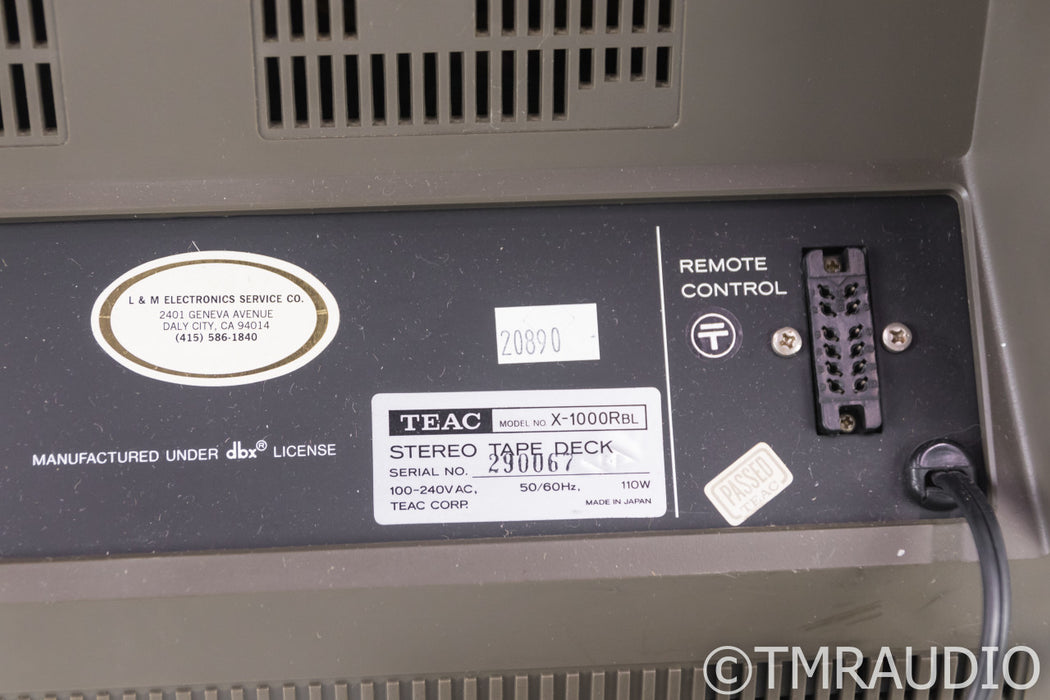 Teac X-1000R Reel to Reel Player; Tape Recorder; AS-IS (Pinch Rollers Stick)