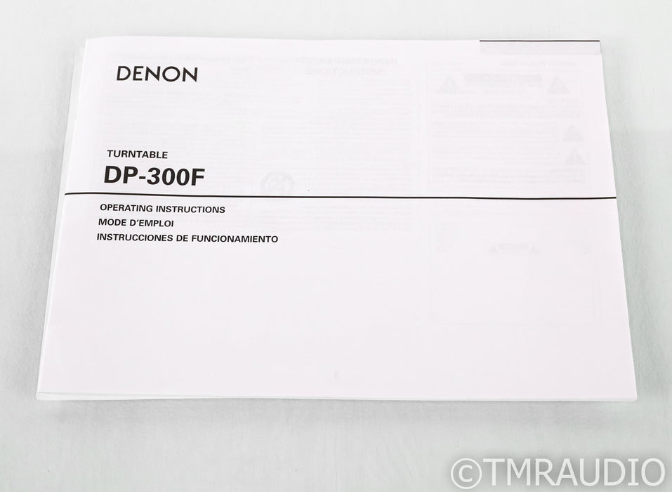 Denon DP-300F Turntable w/ Cartridge; DP300F; DP300F