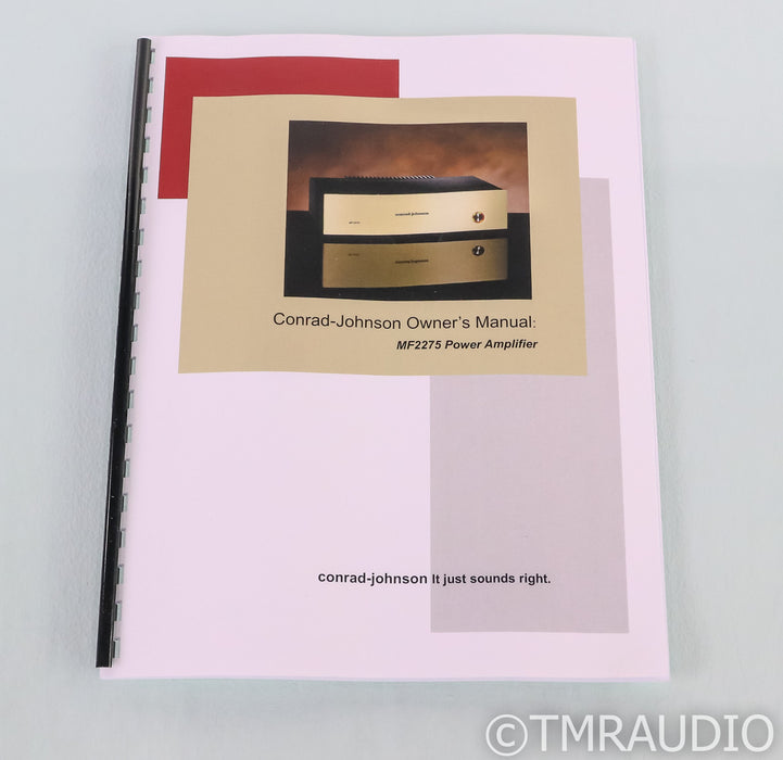 Conrad Johnson MF-2275 Stereo Power Amplifier