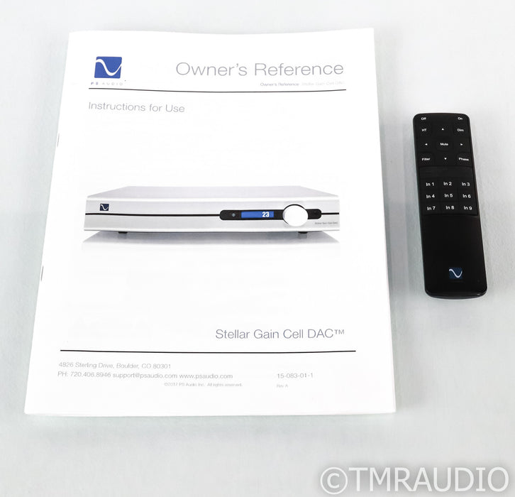PS Audio Stellar Gain Cell DAC; D/A Converter; Black; Remote (Used)