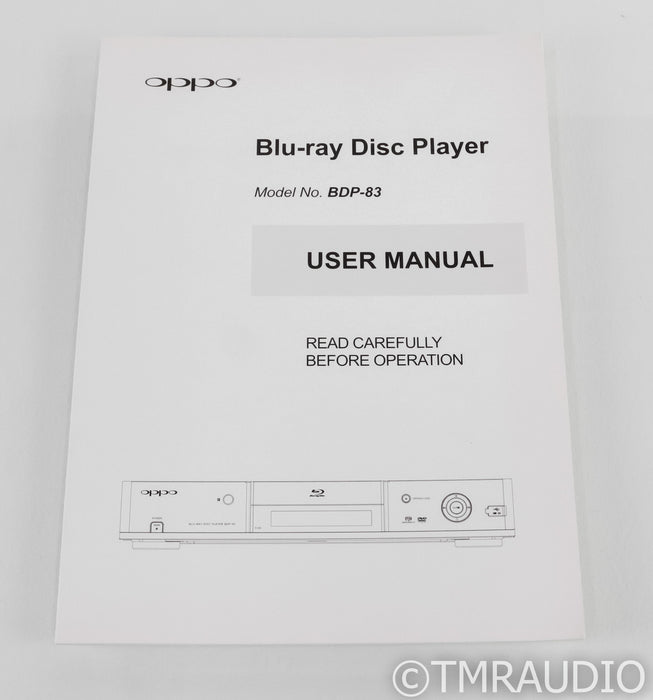 Oppo BDP-83 Universal Blu-Ray Player; BDP83; Black