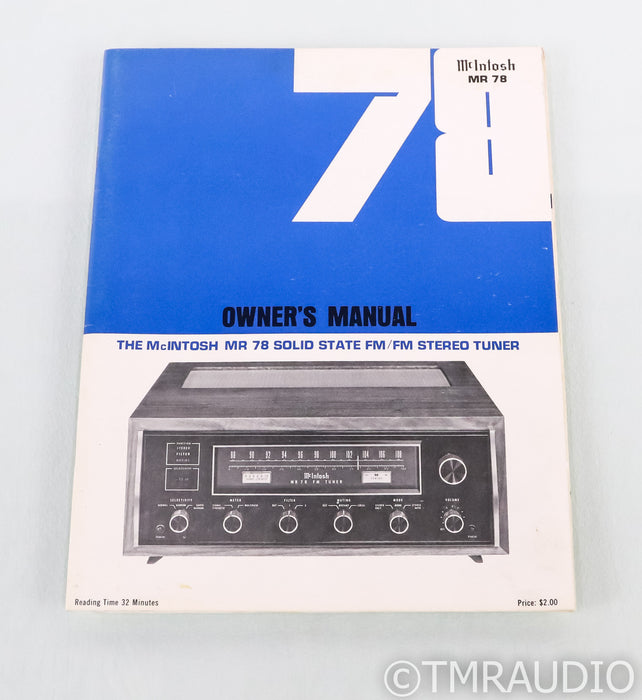 McIntosh MR78 Vintage FM Tuner; MR-78