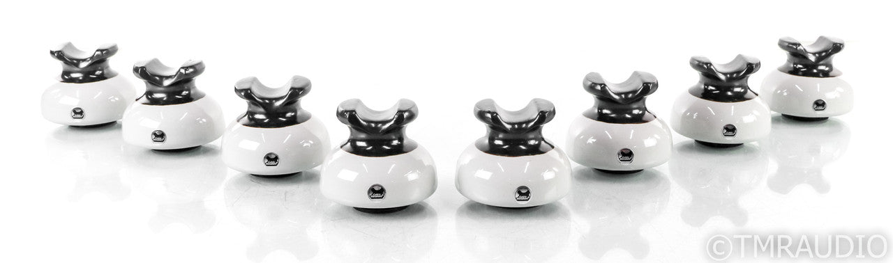 Precision Audio Cable Elevators; Porcelain Set of 8 Risers
