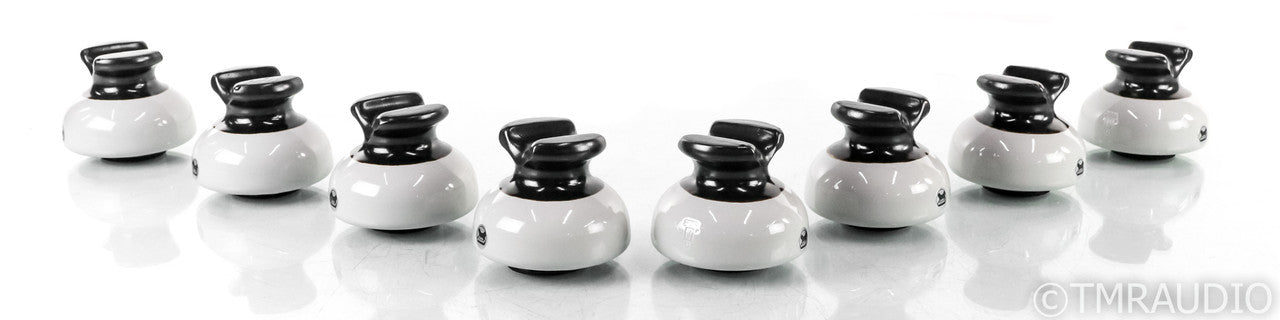 Precision Audio Cable Elevators; Porcelain Set of 8 Risers
