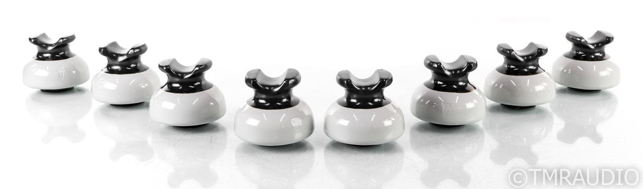 Precision Audio Cable Elevators; Porcelain Set of 8 Risers