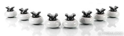 Precision Audio Cable Elevators; Porcelain Set of 8 Risers