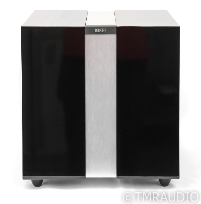 KEF R400b Dual 9" Powered Subwoofer; Gloss Black; R-400b