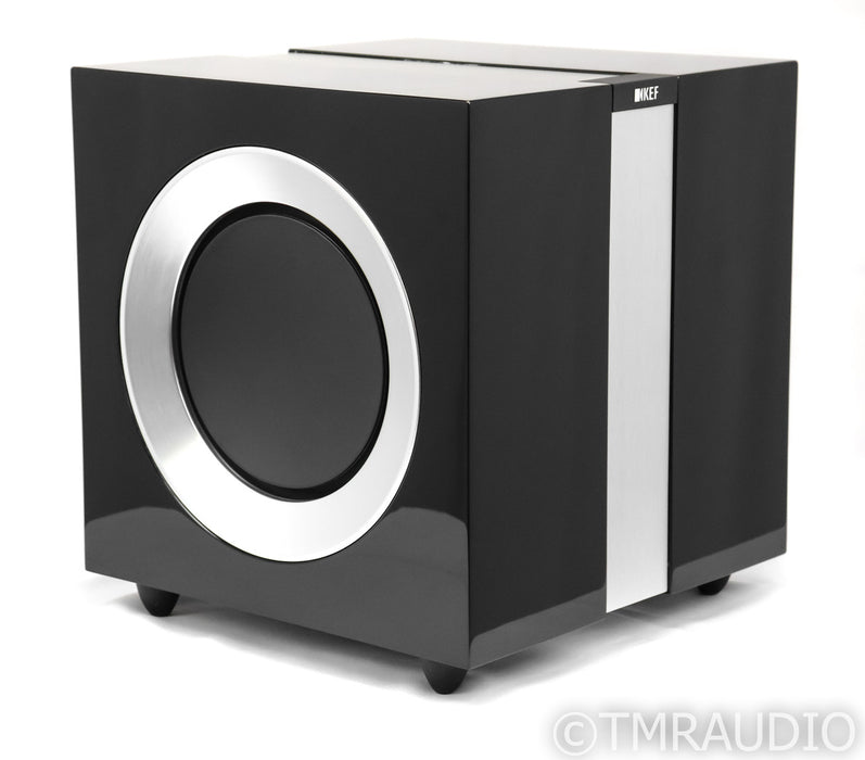 KEF R400b Dual 9" Powered Subwoofer; Gloss Black; R-400b
