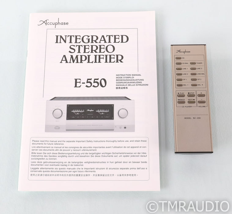 Accuphase E-550 Stereo Integrated Amplifier; E550; Remote