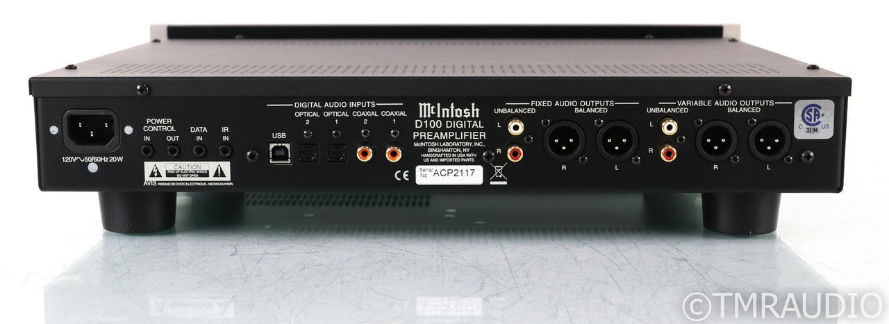 McIntosh D100 DAC; D-100; D/A Converter; USB; Remote
