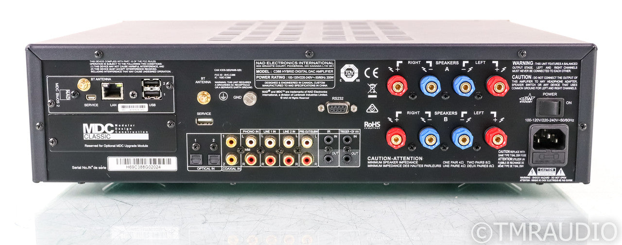 NAD C 388 Stereo Integrated Amplifier; Remote; BluOS; Roon Ready; MM Phono